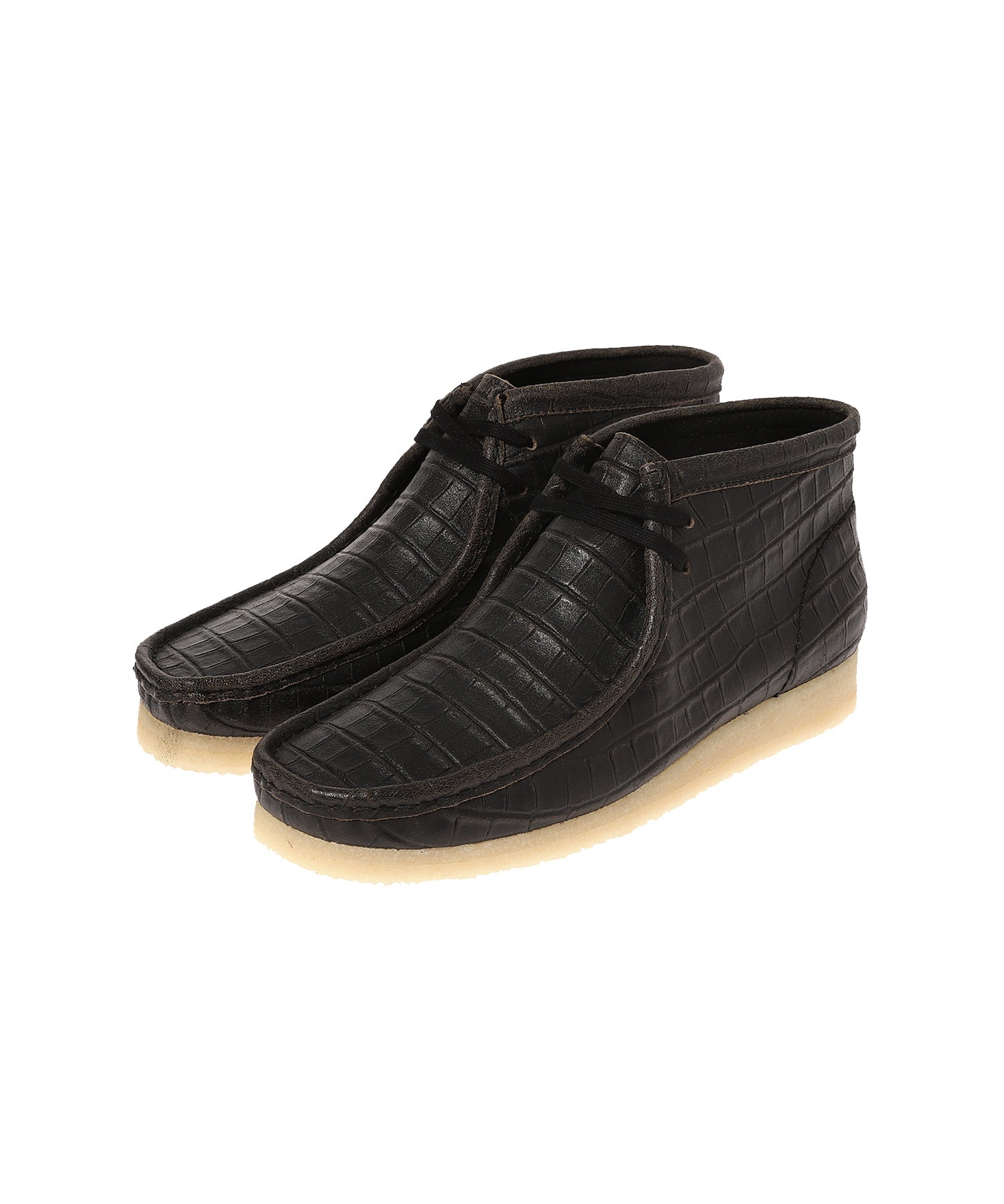 Clarks / クラークス / Wallabee Boot Blkcroc Distress