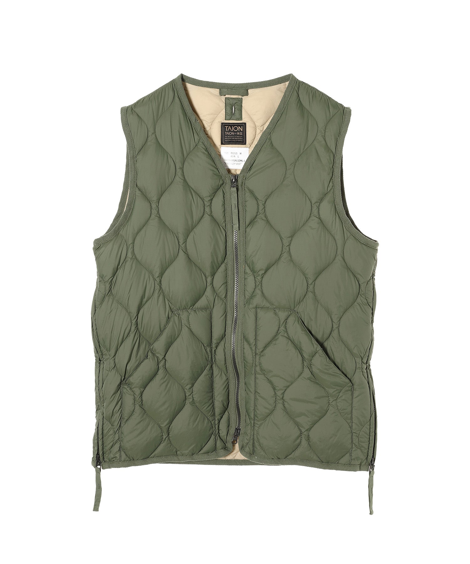 TAION /タイオン/ Military V Neck W-Zip Down Vest