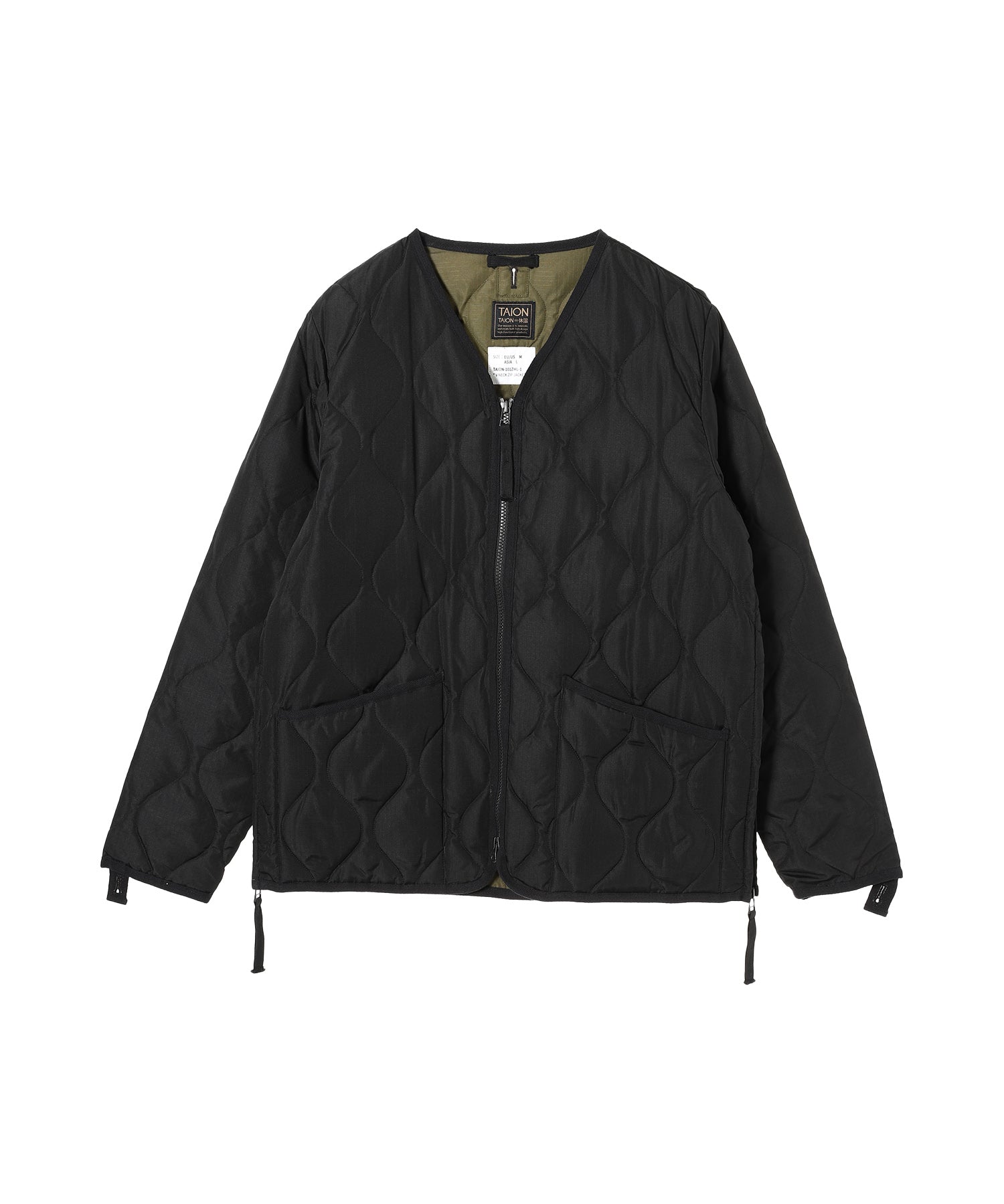 TAION /タイオン/ Unsex Military Zip V Neck Down Jkt