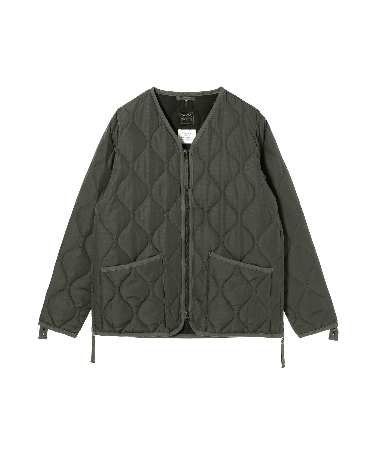 TAION /タイオン/ Unsex Military Zip V Neck Down Jkt